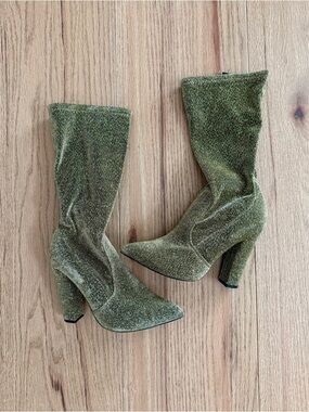 Mid-calf Stretch Block Heel Boots
